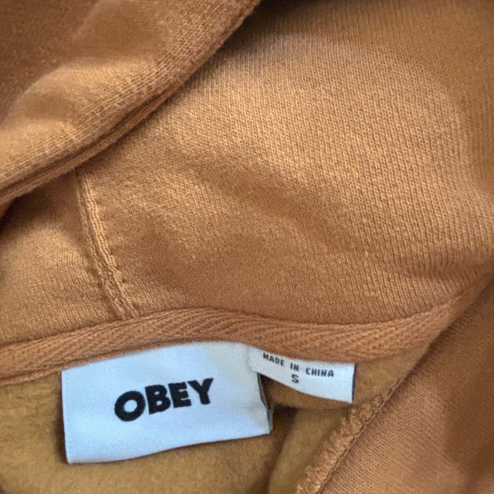 Obey Caramel-Tan Pullover Hoodie with OBEY Tag